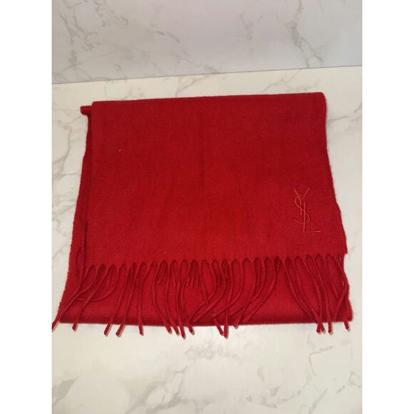 Yves Saint Laurent Red Wool Scarf - Excellent Condition - Picture 1 of 3